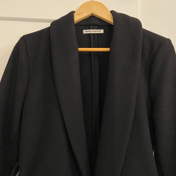 Reformation Greenwich Wool Coat in Black - Picture 5 of 10